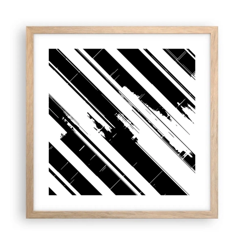 Een poster in een licht eiken lijst - Een intense en dynamische compositie - 40x40 cm