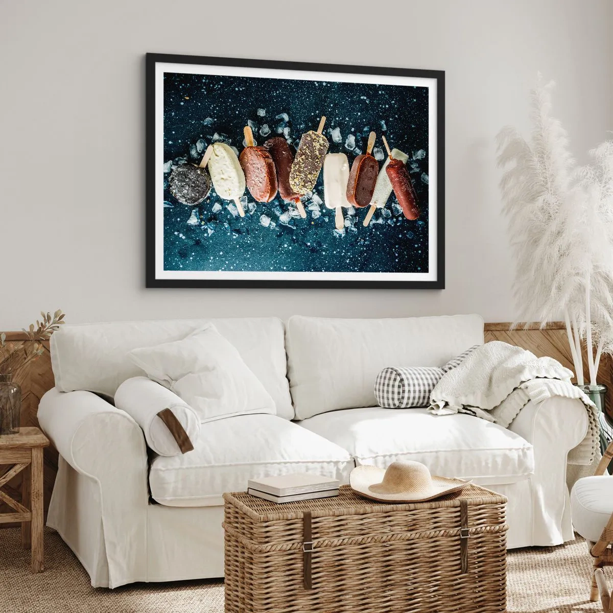 Poster in een zwarte lijst - De smaak van hete zomer - 70x50 cm