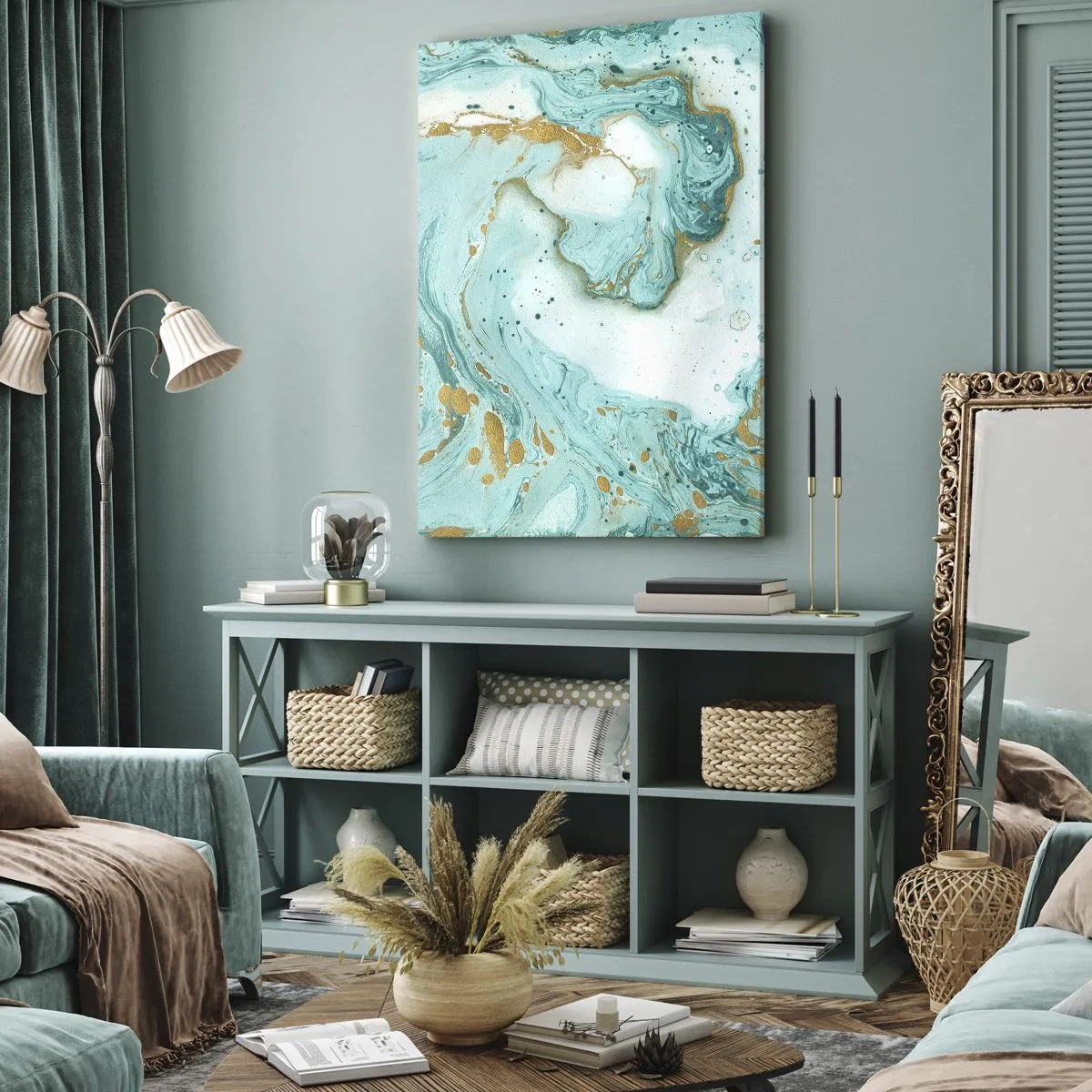 Schilderen op canvas - Onder de grote golf van het Edo-tijdperk - 55x100 cm