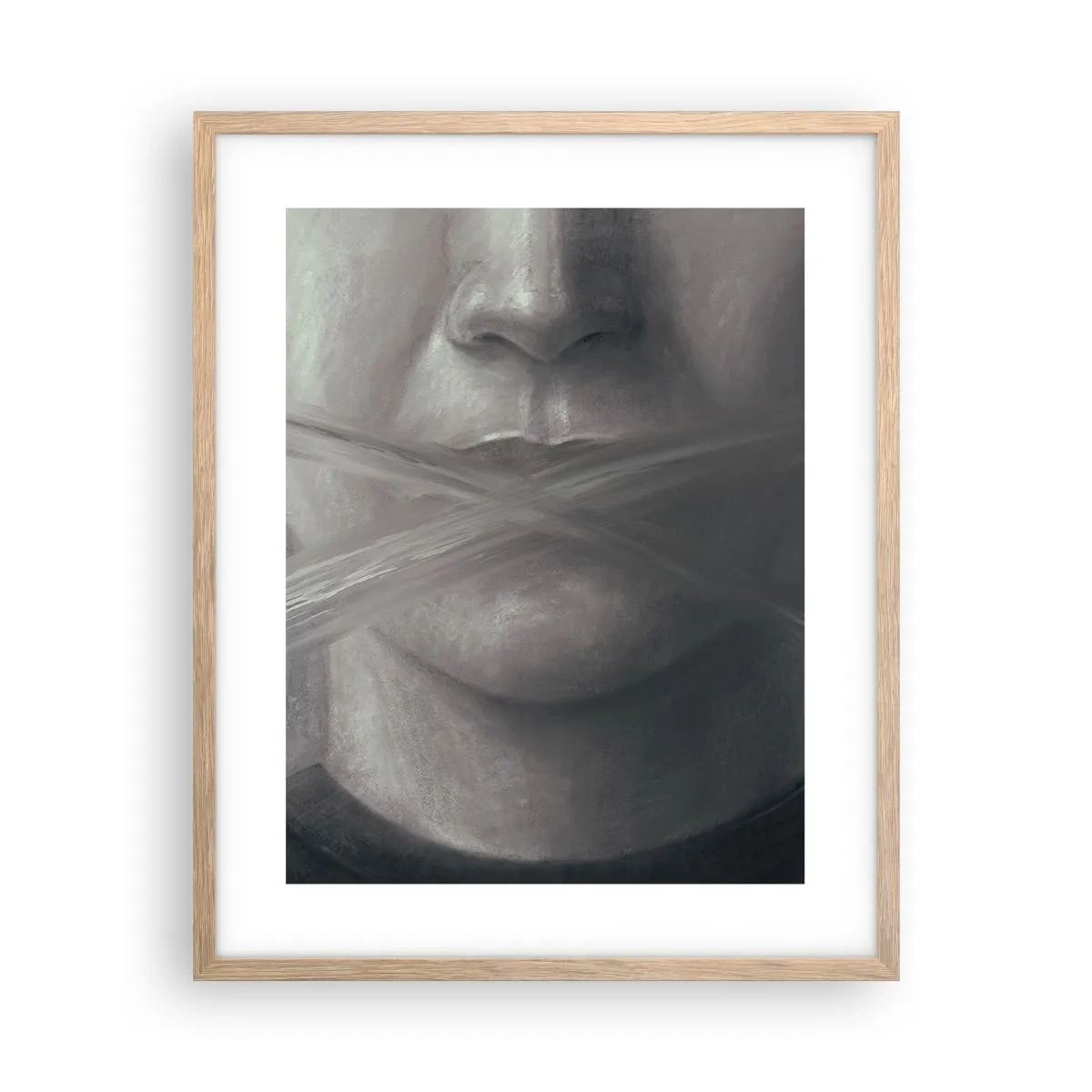 Een poster in een licht eiken lijst - Zonder een woord - 40x50 cm