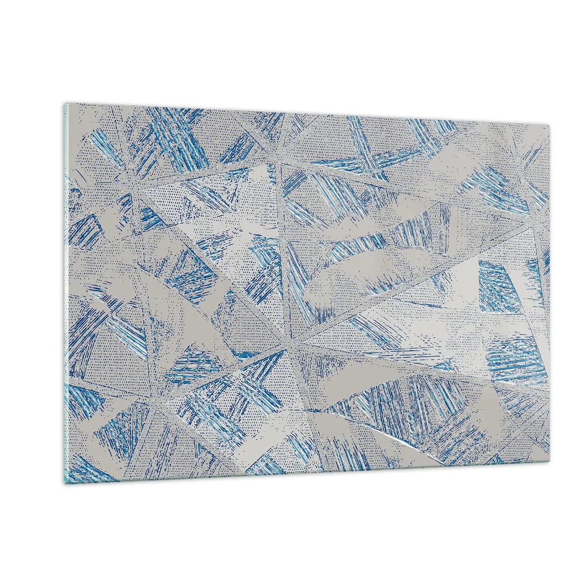 Schilderen op glas - In een blauwgrijs labyrint - 120x80 cm