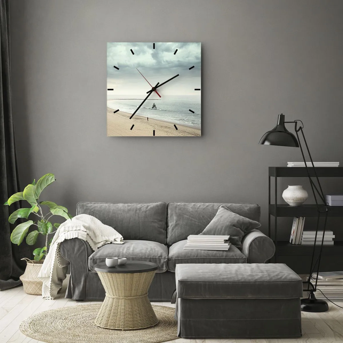 Wandklok - Klok - op zoek naar vrede - 30x30 cm