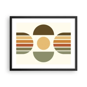 Poster in een zwarte lijst - In aardetinten - 50x40 cm