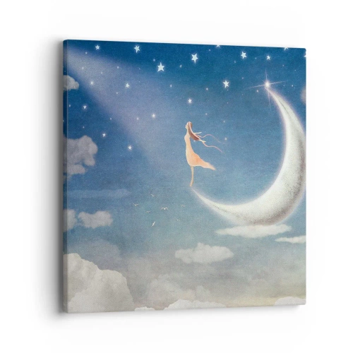 Schilderen op canvas - Blauwe verleidster - 40x40 cm