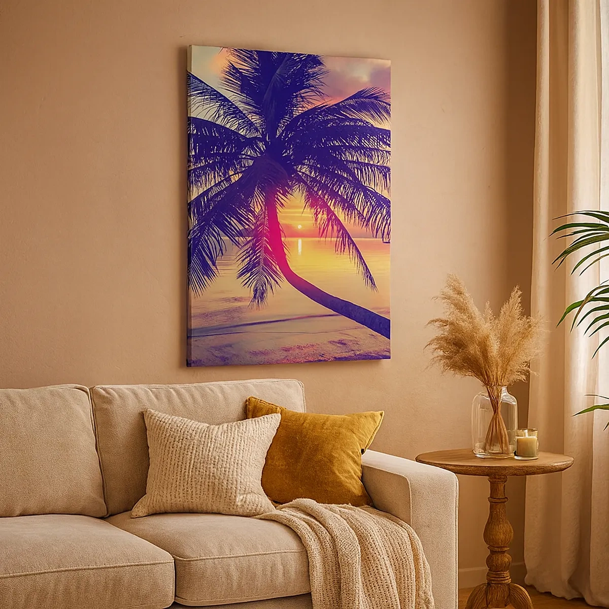 Schilderen op canvas - Avond onder de palmbomen - 50x70 cm