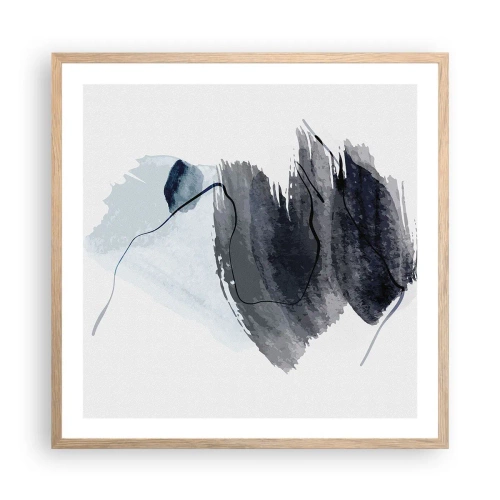 Een poster in een licht eiken lijst - Intensiteit en beweging - 60x60 cm