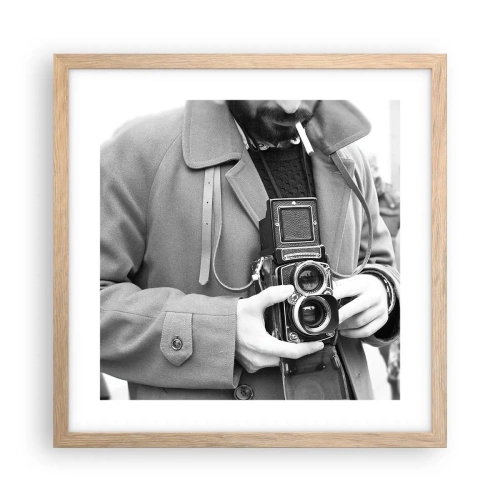 Een poster in een licht eiken lijst - Retro stijl - 40x40 cm