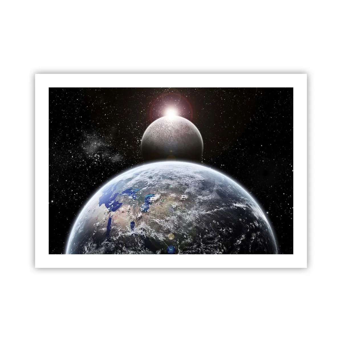 Poster - Kosmisch landschap - zonsopgang - 70x50 cm