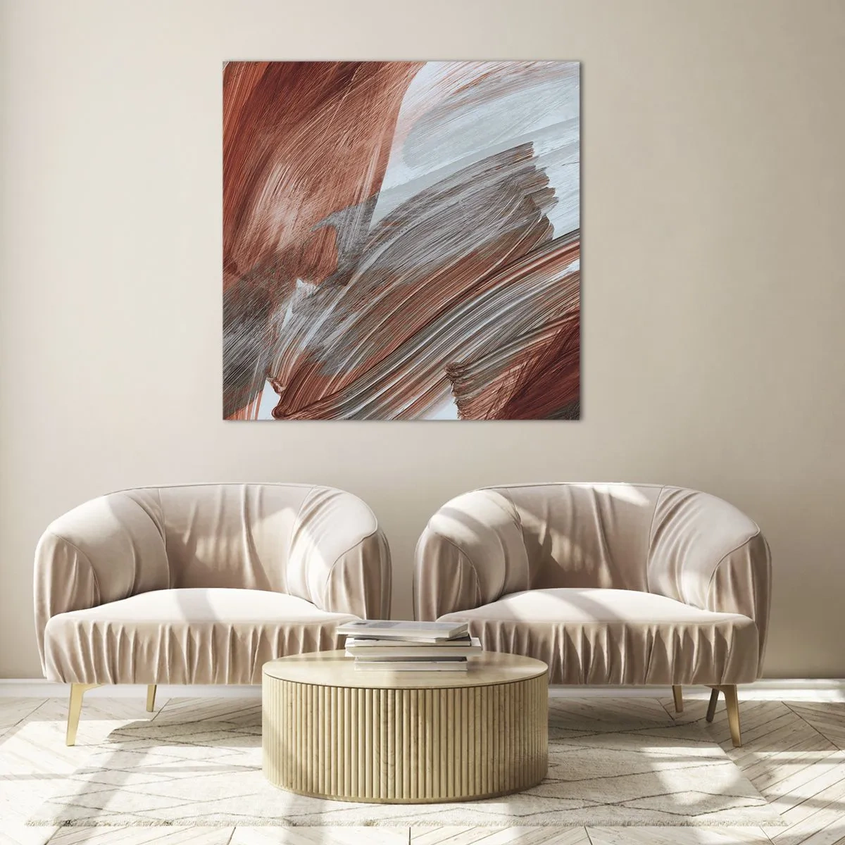 Schilderen op glas - Herfst en winderige abstractie - 30x30 cm