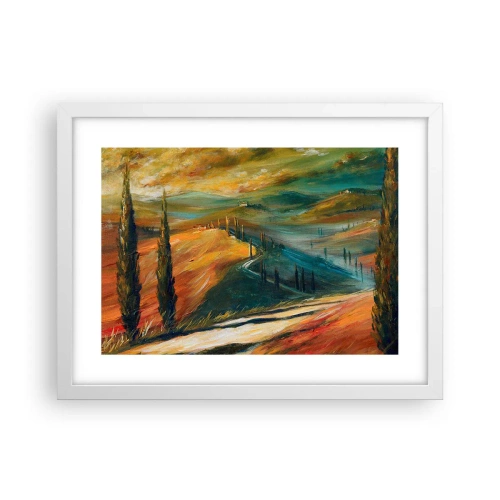 Poster in een witte lijst - Toscaans landschap - 40x30 cm