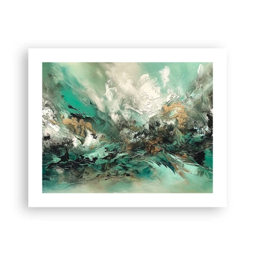 Poster - Emerald en zwarte branding - 50x40 cm