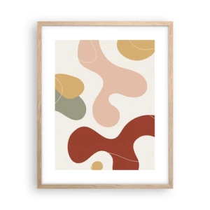 Een poster in een licht eiken lijst - Kronkels of krullen? - 40x50 cm