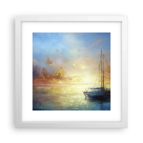 Poster in een witte lijst - In een gouden baai - 30x30 cm