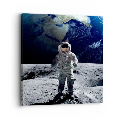 Schilderen op canvas - Groetjes van de maan - 30x30 cm