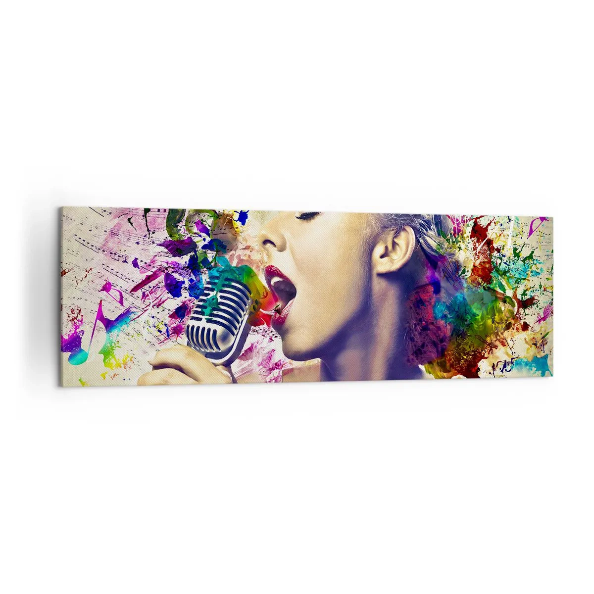 Schilderen op canvas - Schilder de wereld met je stem - 160x50 cm