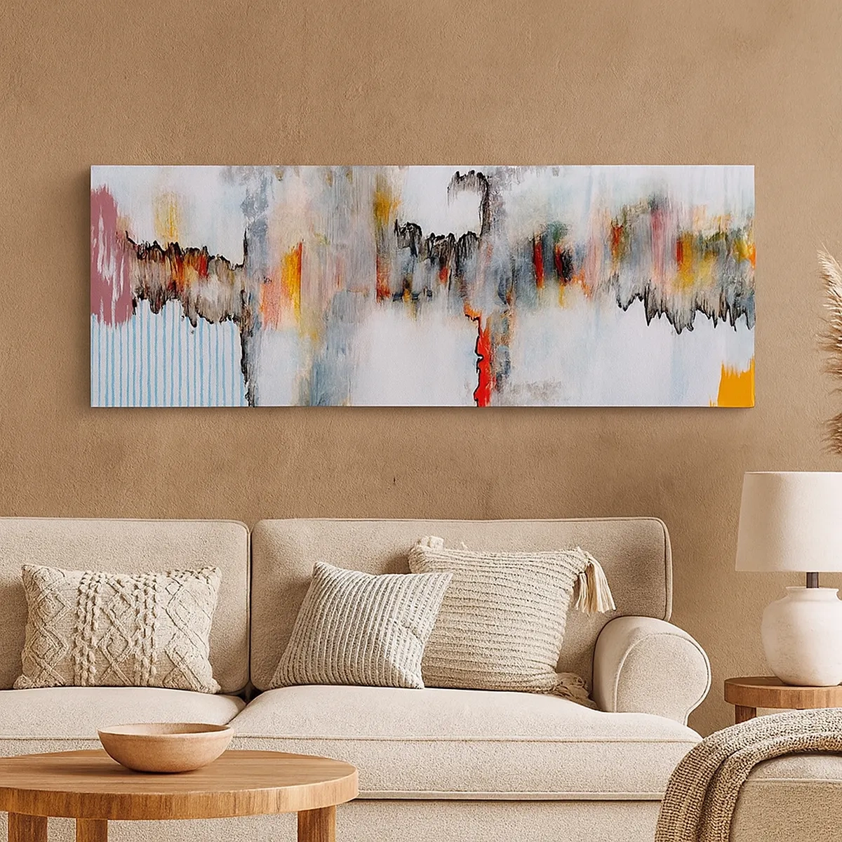 Schilderen op canvas - Een stok op het water - 30x30 cm