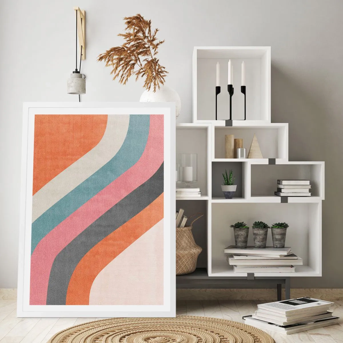 Poster in een witte lijst - Diagonale compositie – beweging - 40x50 cm