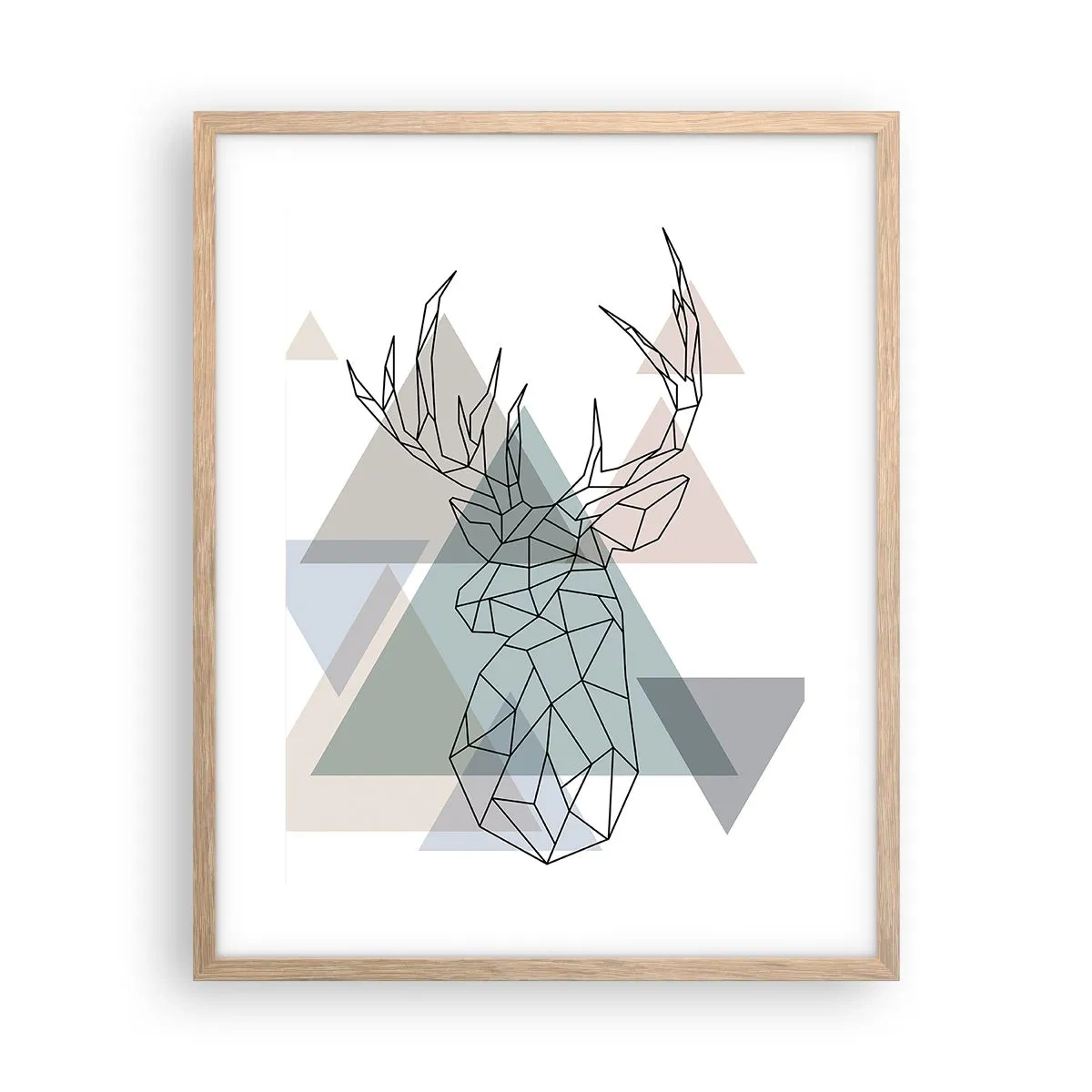 Een poster in een licht eiken lijst - In een geometrisch bos - 40x50 cm