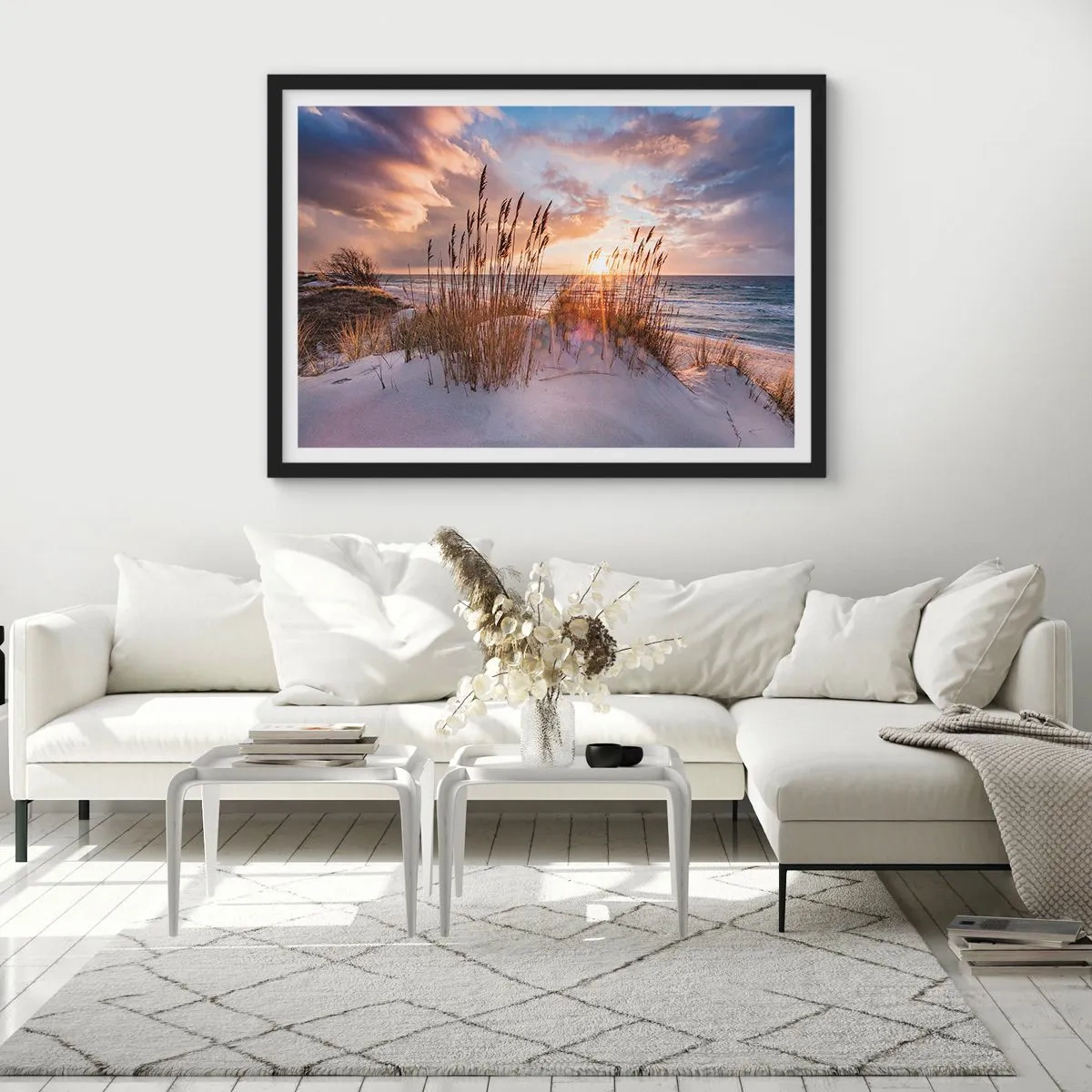 Poster in een zwarte lijst - Afscheid van de zon en de wind - 40x30 cm