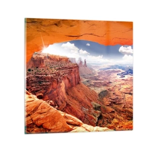 Schilderen op glas - Door de natuur zelf gebeeldhouwd - 30x30 cm