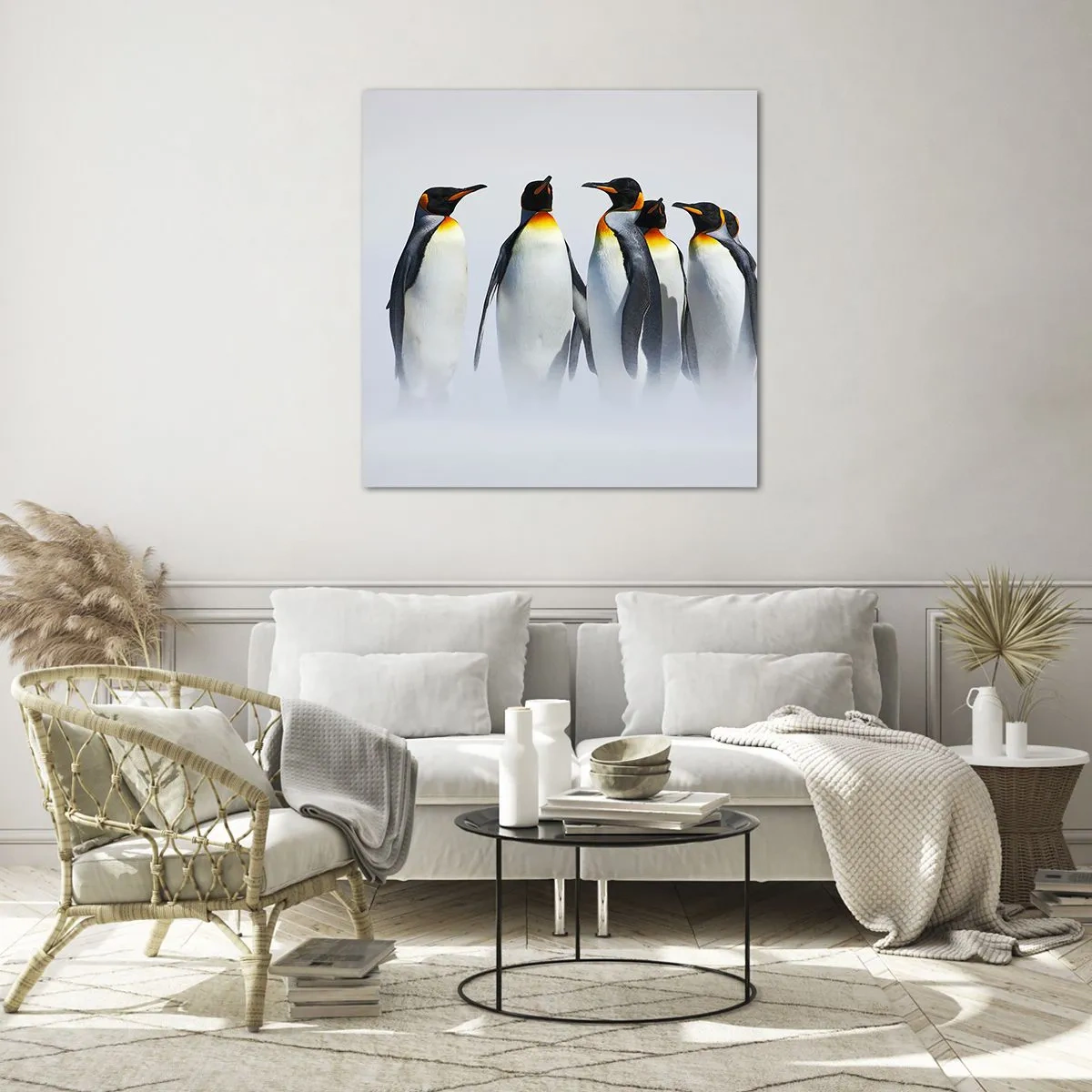 Schilderen op glas - Ontmoeting in avondjurken - 50x50 cm