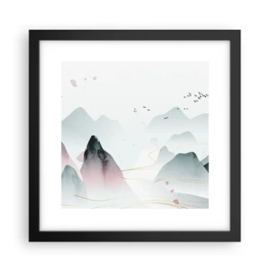 Poster in een zwarte lijst - Over de toppen - 30x30 cm