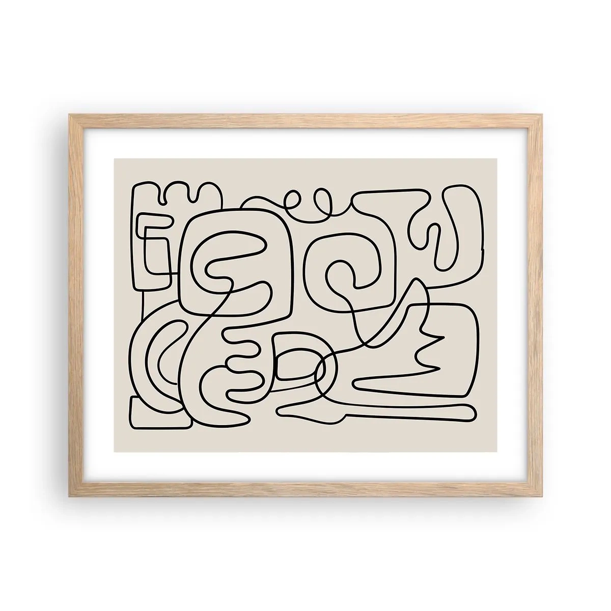 Een poster in een licht eiken lijst - Volg het pad - 50x40 cm