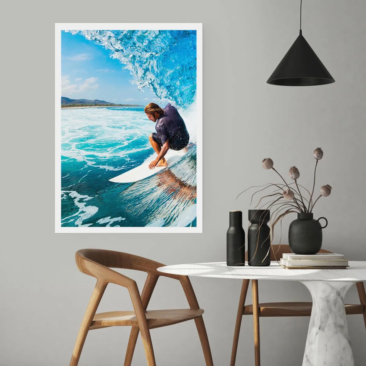 Poster - Dansend met de golven - 40x50 cm