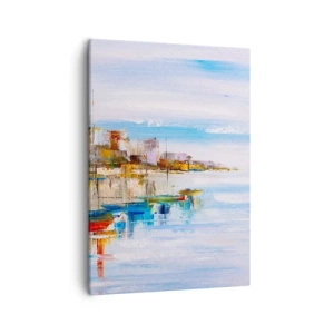 Schilderen op canvas - Een veelkleurig stedelijk toevluchtsoord - 50x70 cm