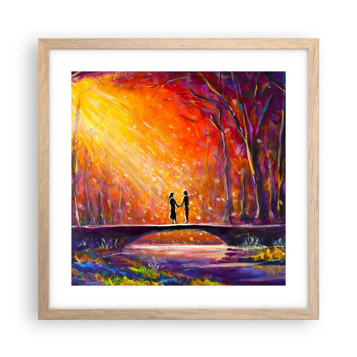 Een poster in een licht eiken lijst - De hemel houdt ook van hen - 40x40 cm