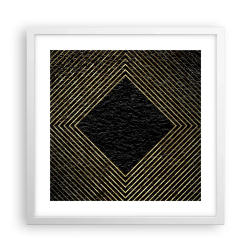 Poster in een witte lijst - Geometrie in glamoureuze stijl - 40x40 cm