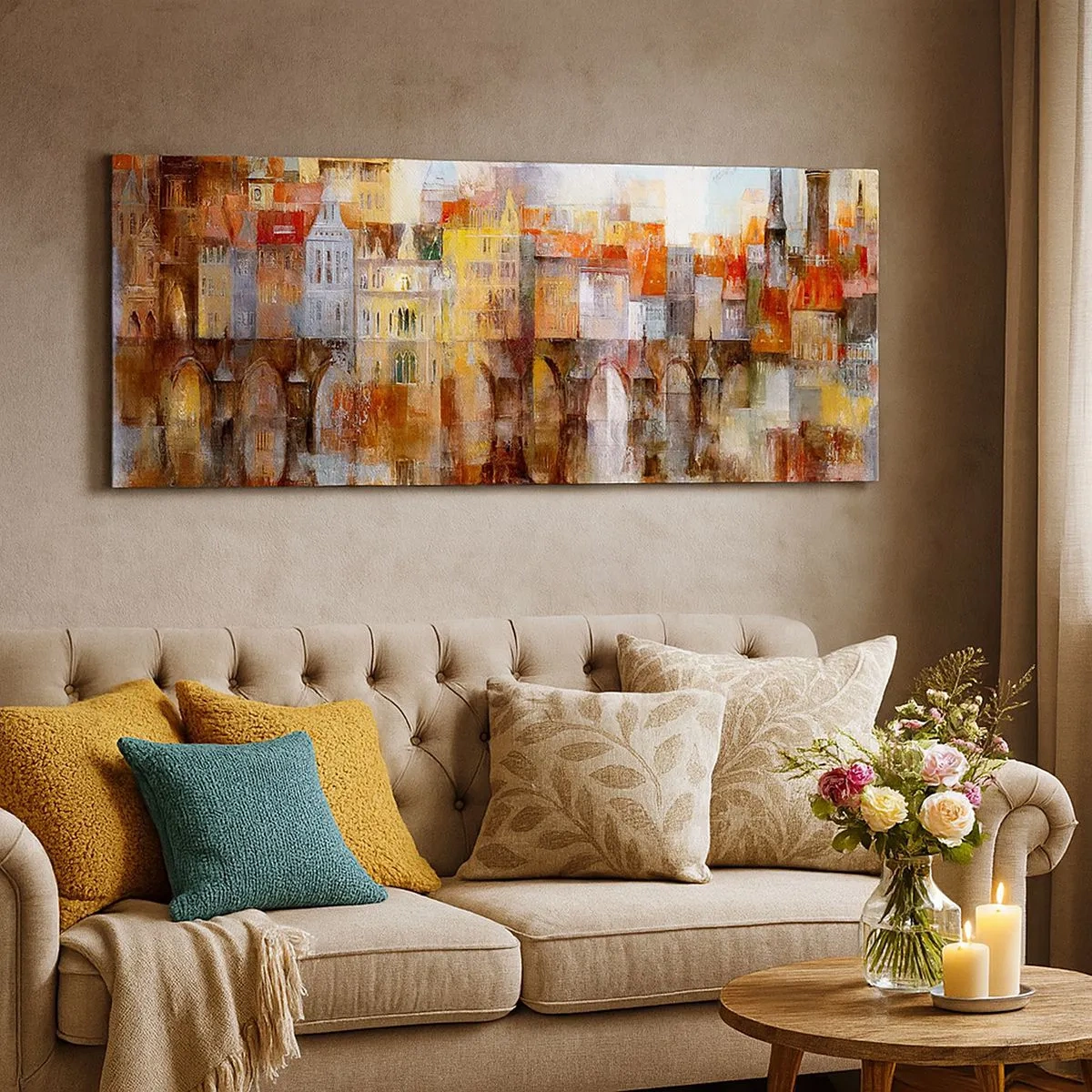 Schilderen op canvas - Ook onder de brug is het mooi - 100x40 cm