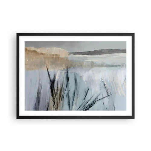 Poster in een zwarte lijst - Wintervelden - 70x50 cm