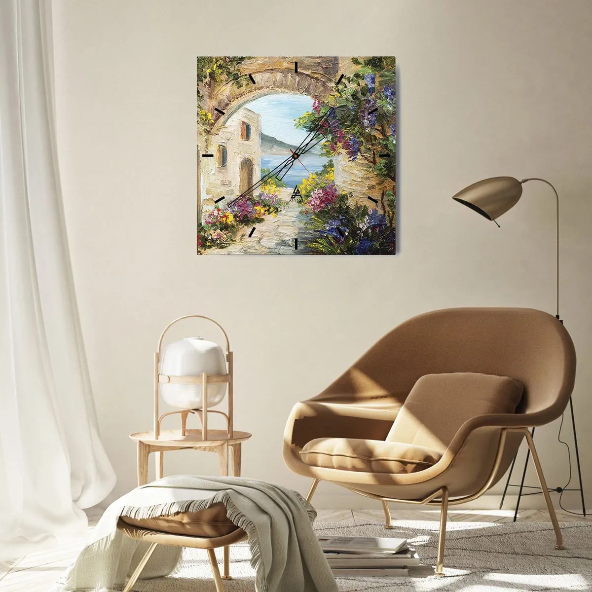 Wandklok - Klok - De charme van een kustprovincie - 40x40 cm