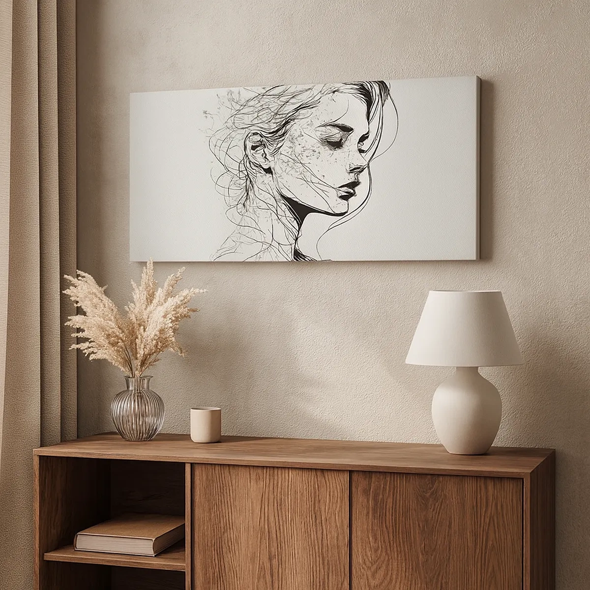 Schilderen op canvas - Portret in gedachten - 30x30 cm