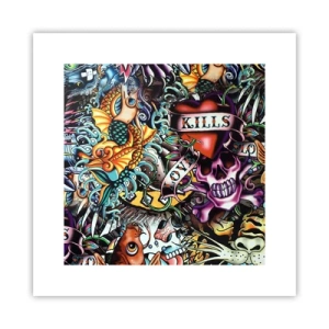 Poster - De droom van de tatoeëerder - 30x30 cm