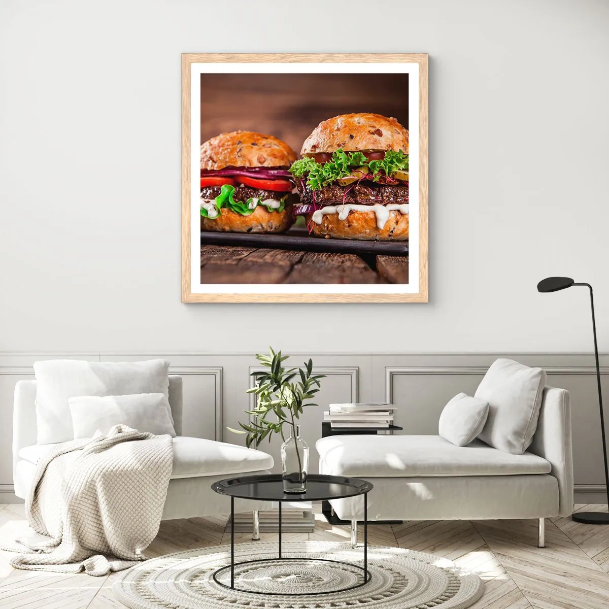 Een poster in een licht eiken lijst - Amerikaanse droom - 60x60 cm