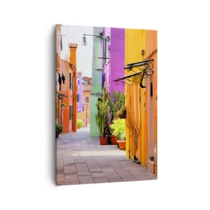 Schilderen op canvas - Regenboogsteeg - 50x70 cm