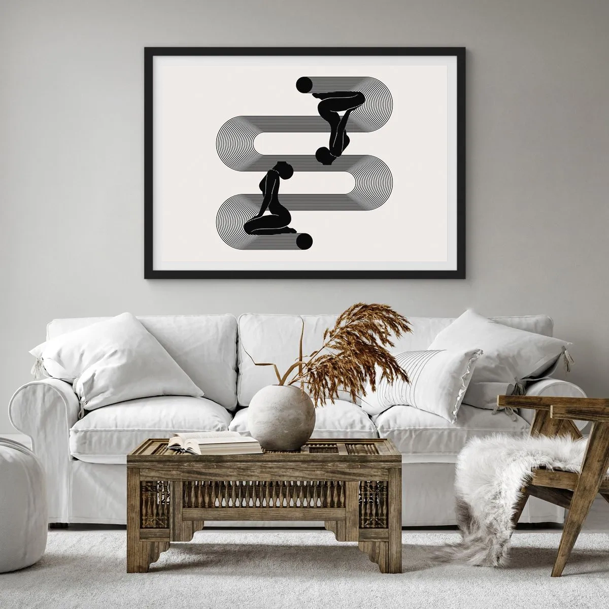 Poster in een zwarte lijst - Sensuele symmetrie - 70x50 cm