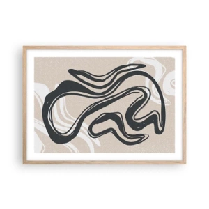 Een poster in een licht eiken lijst - Expressie vermenigvuldigd - 70x50 cm