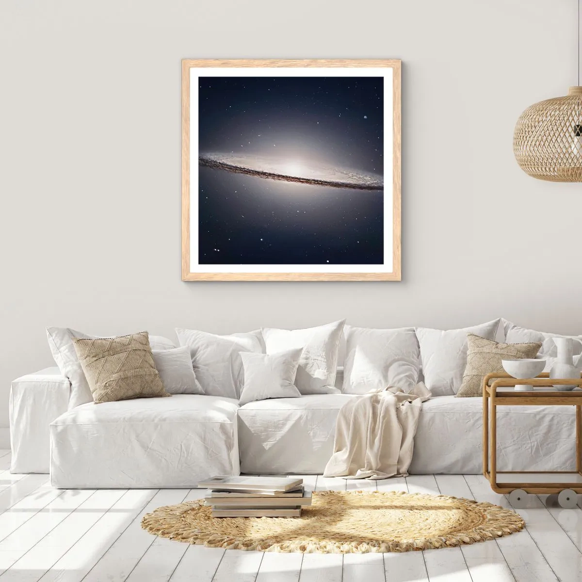 Een poster in een licht eiken lijst - Lang geleden, in een sterrenstelsel ver, ver weg... - 60x60 cm