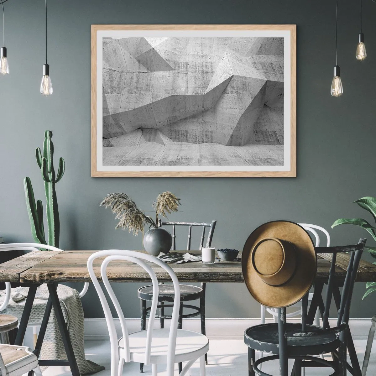 Een poster in een licht eiken lijst - Een echte uitdaging - 100x70 cm