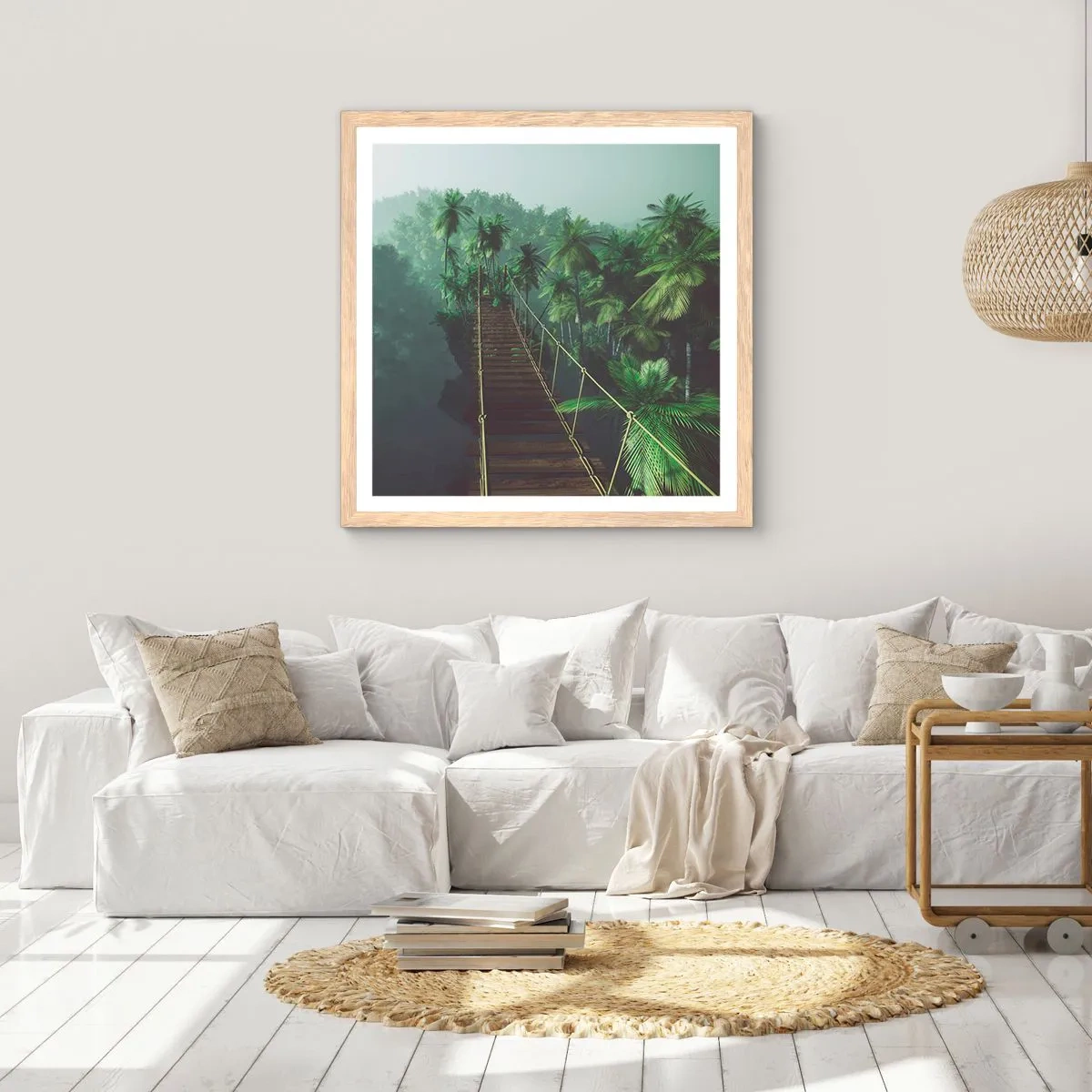 Een poster in een licht eiken lijst - Over de branding van groen - 30x30 cm