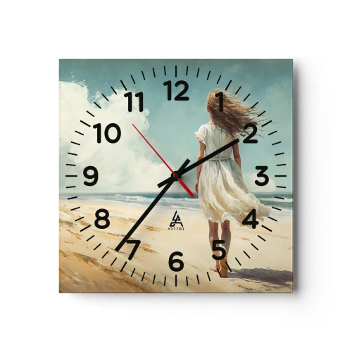 Wandklok - Klok - Om de zon en de wind te ontmoeten - 30x30 cm