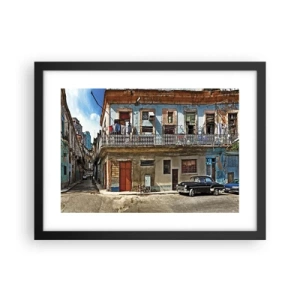 Poster in een zwarte lijst - Havana-vibes - 40x30 cm