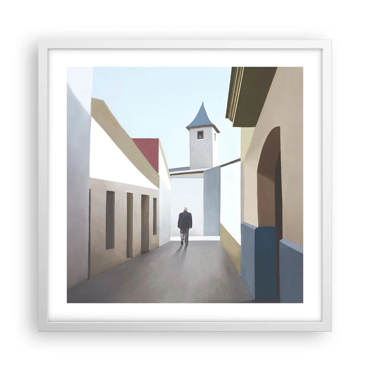 Poster in een witte lijst - Een zonnige wandeling - 50x50 cm