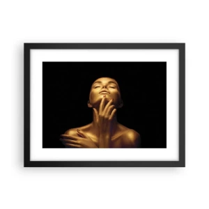 Poster in een zwarte lijst - Als gouden zijde - 40x30 cm