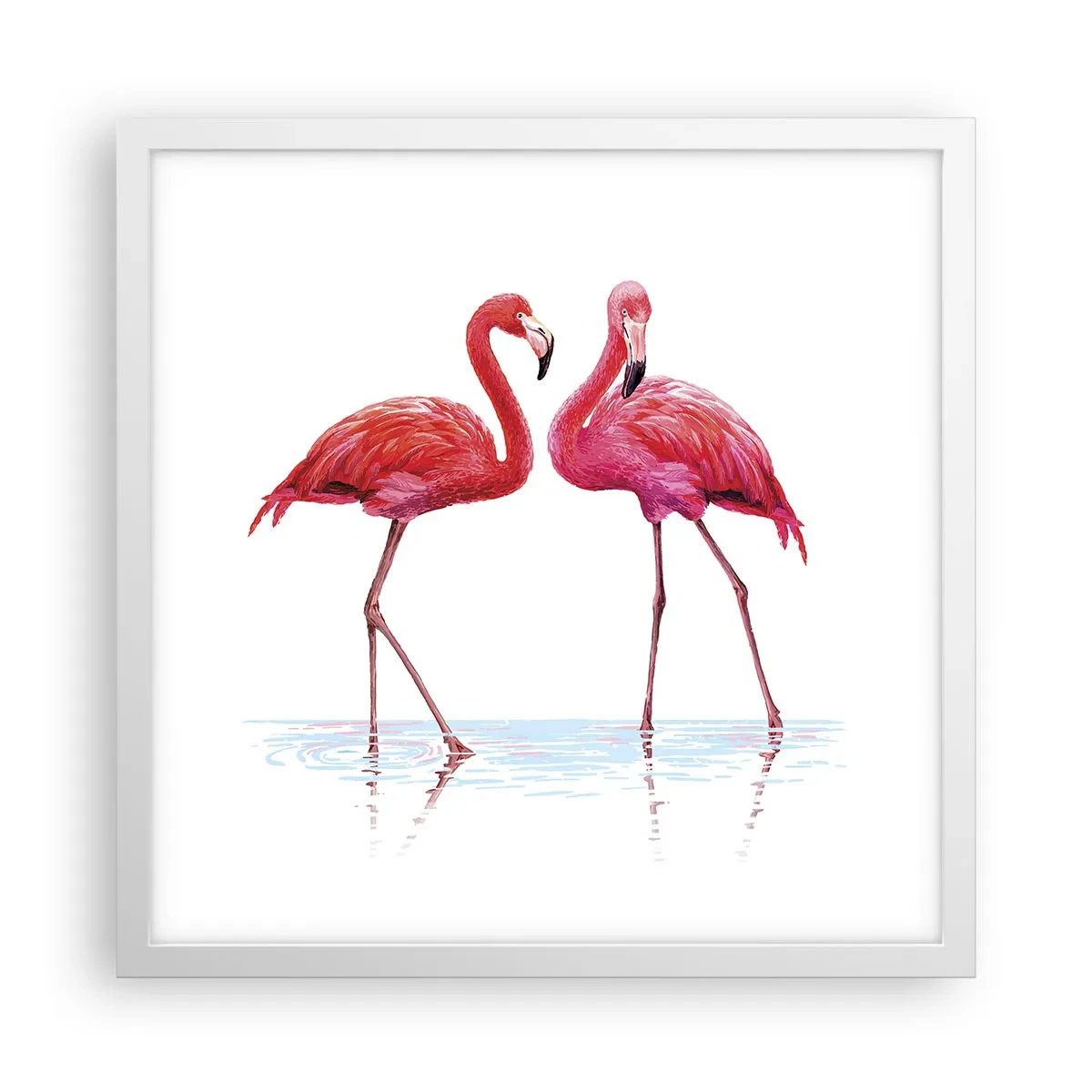 Poster in een witte lijst - Roze randez-vous - 40x40 cm