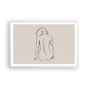 Poster in een witte lijst - Naakt meisje - 91x61 cm