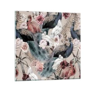 Schilderen op glas - In de paleistuin - 30x30 cm